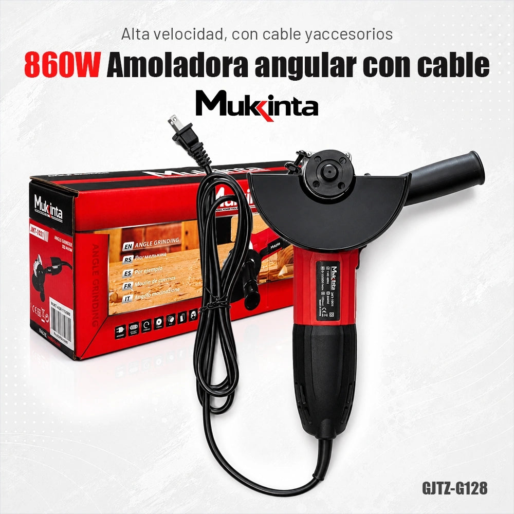 Amoladora Angular Eléctrica Mukinta 860W de 125 mm | GJTZ-G128