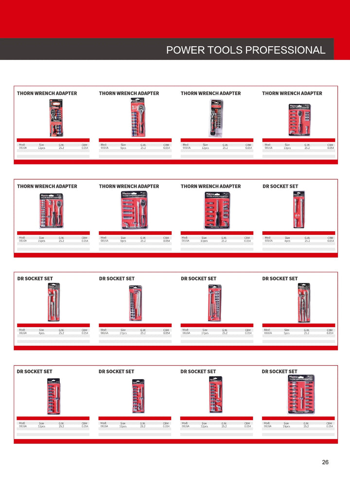 Juegos de dados y adaptadores - Catálogo Mukinta página 26